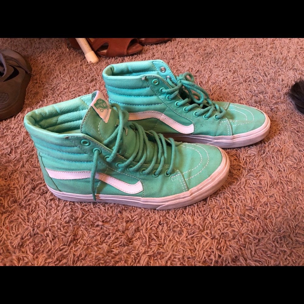 Teal Vans hightops